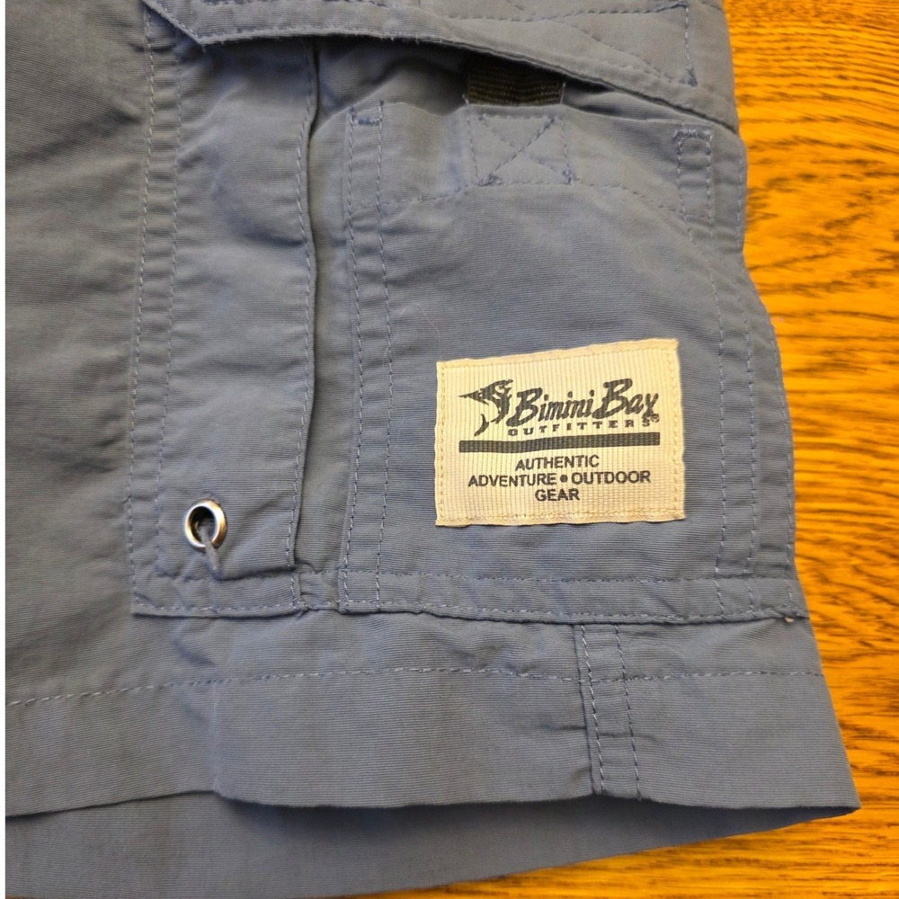 Bimini Bay Outfitters Mens 38 Blue Cargo Fishing Shorts‎ Outdoor Adventure
